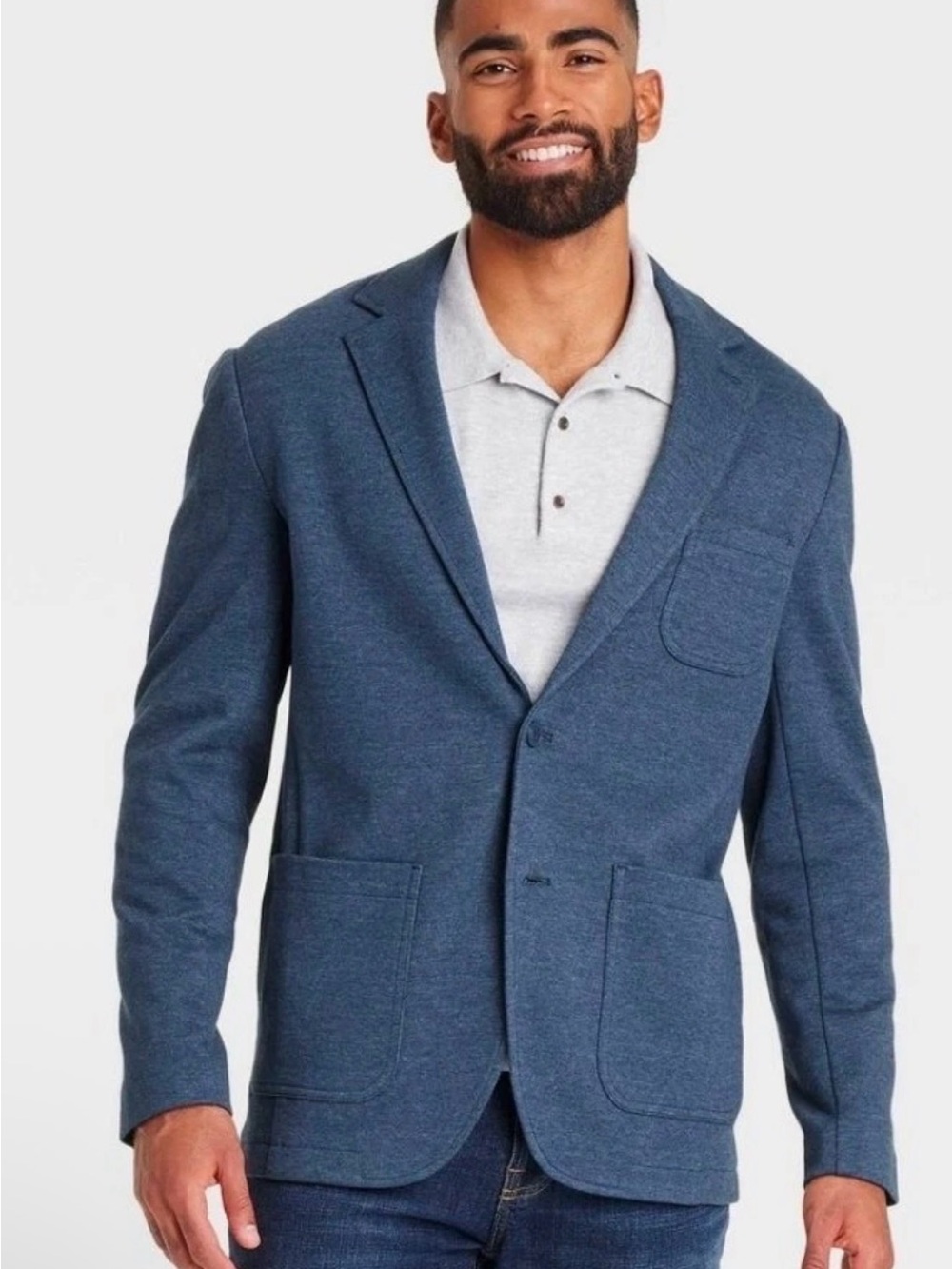 Men's Comfort Wear Knit Blazer - Goodfellow & Co - Deep Blue